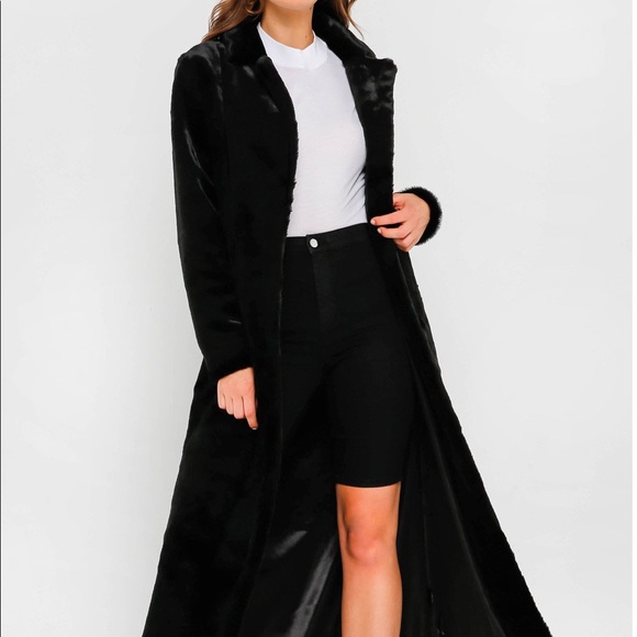 90’s Style VTG•Velvety Long Lightweight Black Coat - Picture 11 of 16